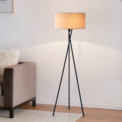 Minimalist Black Tripod Floor Lamp - Soft Warm Light for Cozy Contemporary Home Decor