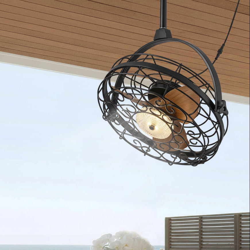 23in Outdoor Ceiling Fans with Lights, Gazebo Fan Wet Rated Remote&APP Control
