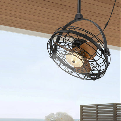 23in Outdoor Ceiling Fans with Lights, Gazebo Fan Wet Rated Remote&APP Control