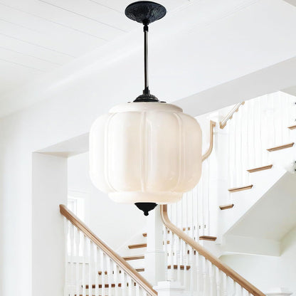 Vintage Opal Glass Pendant Light – Modern Farmhouse & Mid-Century Kitchen Hanging Light