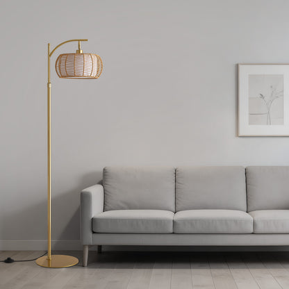 Handwoen Rattan Shade Floor Lamp