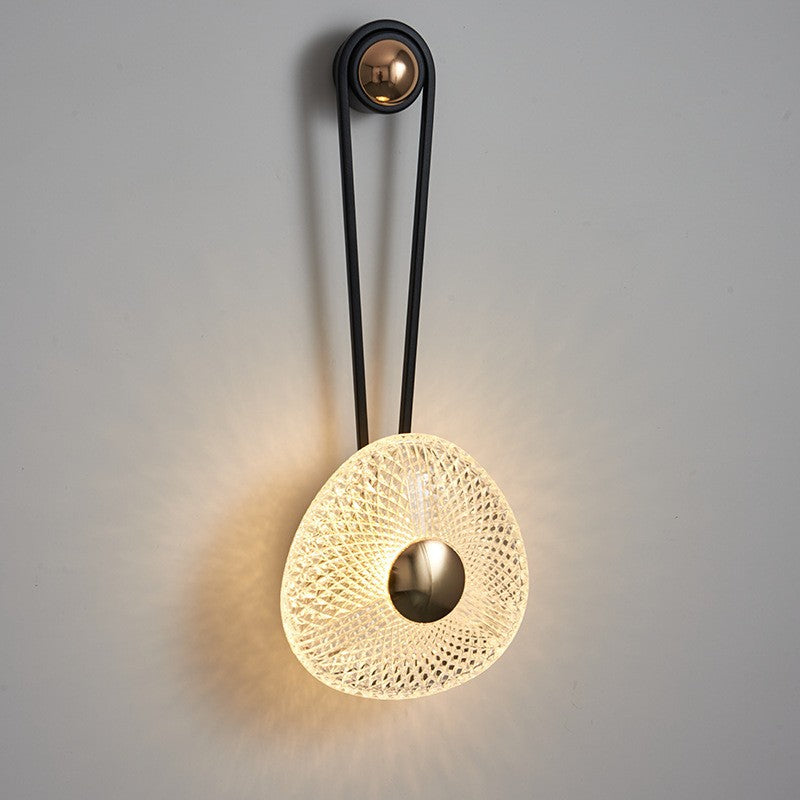 Artistic Teardrop Glass Wall Lamp with Brass Frame for Contemporary Decor