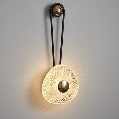Artistic Teardrop Glass Wall Lamp with Brass Frame for Contemporary Decor