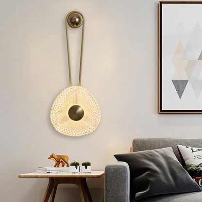 Artistic Teardrop Glass Wall Lamp with Brass Frame for Contemporary Decor
