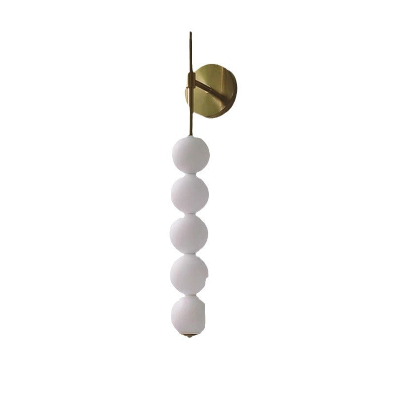Minimalist Linear Wall Lamp with Four Opal Glass Globes