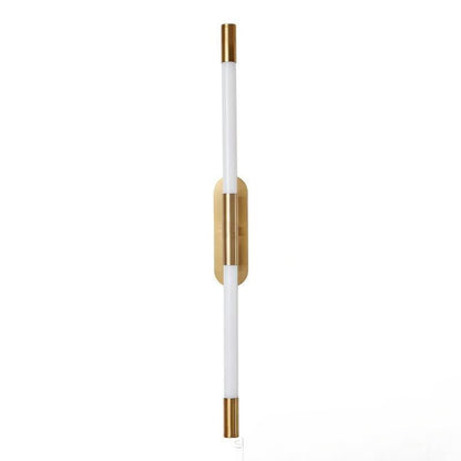 Minimalist Brass Vertical Wall Lamp with Frosted Tube Light for Contemporary Spaces