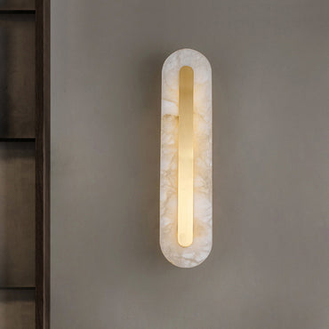 Luxury Alabaster Wall Lamp with Gold Inlay for Contemporary & Elegant Spaces