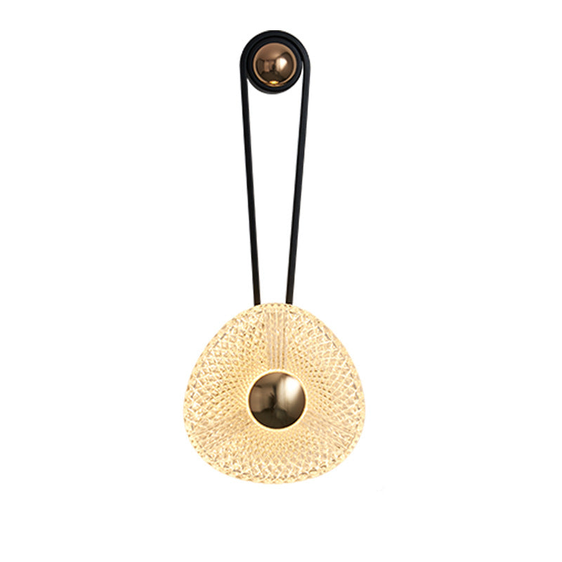 Artistic Teardrop Glass Wall Lamp with Brass Frame for Contemporary Decor