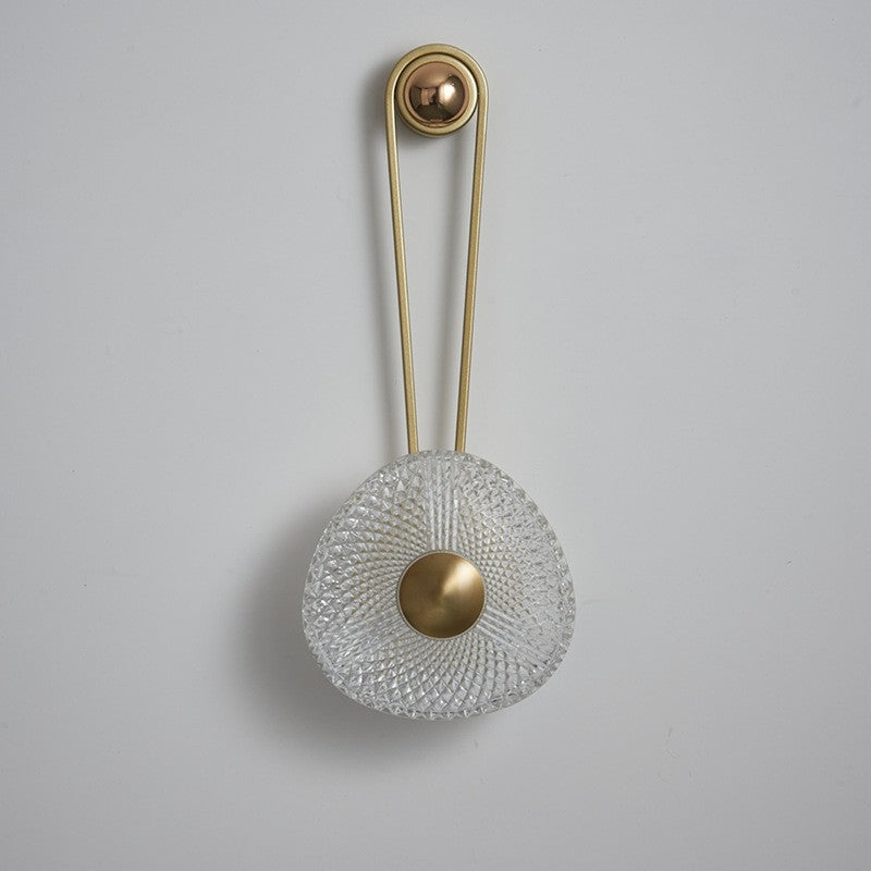 Artistic Teardrop Glass Wall Lamp with Brass Frame for Contemporary Decor