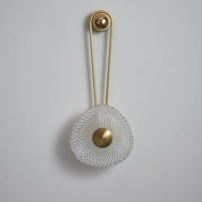 Artistic Teardrop Glass Wall Lamp with Brass Frame for Contemporary Decor