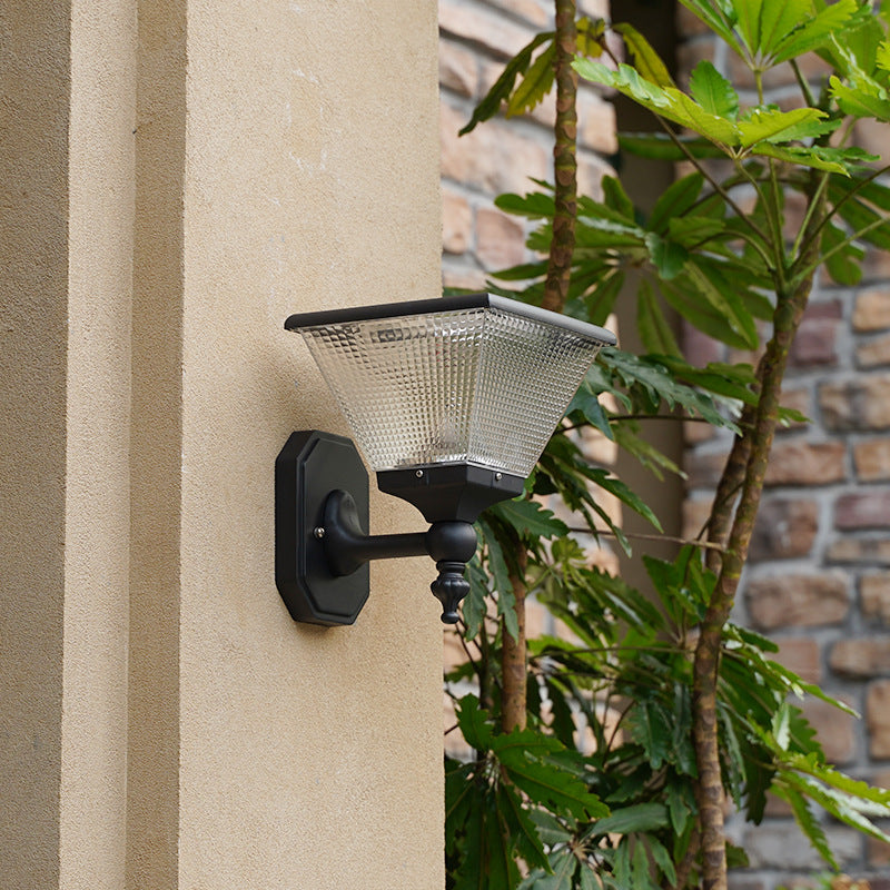Classic Tapered Outdoor Wall Light with Diamond Cut Glass for Farmhouse & Cottage Homes