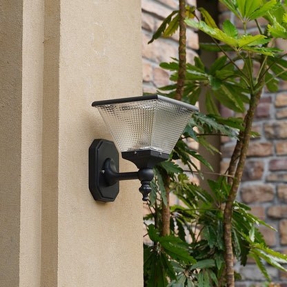 Classic Tapered Outdoor Wall Light with Diamond Cut Glass for Farmhouse & Cottage Homes
