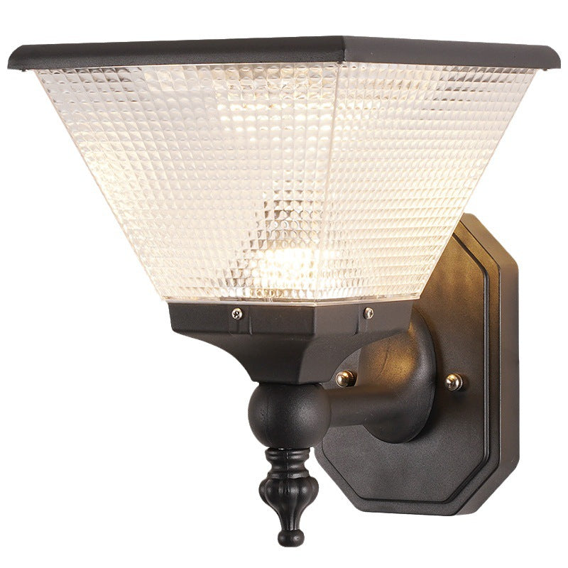 Classic Tapered Outdoor Wall Light with Diamond Cut Glass for Farmhouse & Cottage Homes