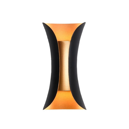 Curved Up-Down Outdoor Wall Light - Minimalist LED Sconce with Dual Light Output for Contemporary Homes