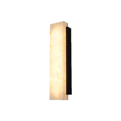 Black Framed Onyx Stone Wall Light - Minimalist Marble LED Sconce for Modern & Contemporary Homes
