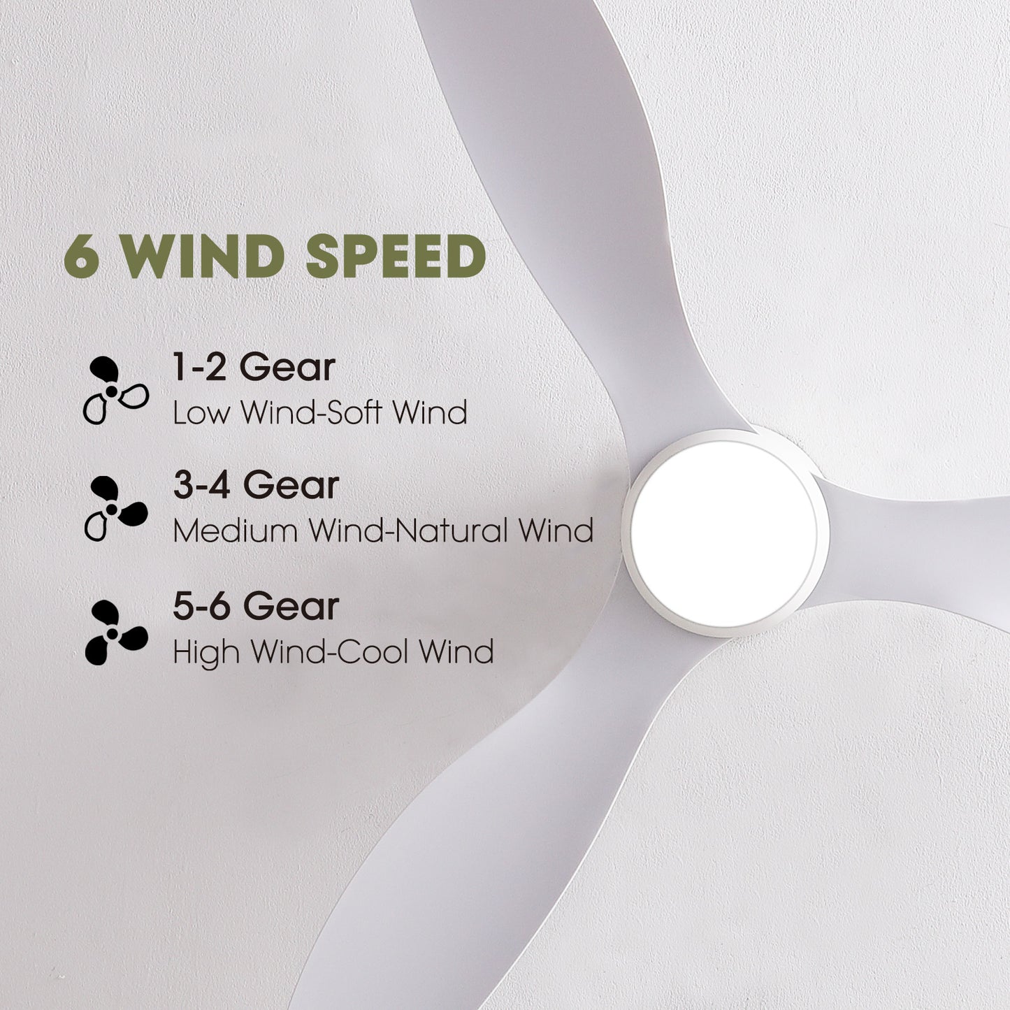 52 in. Smart Indoor Modern White Low Profile Ceiling Fans with Remote and Wall Control with Dimmable Integrated LED